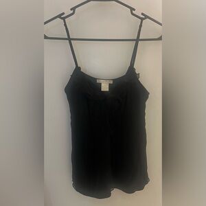 Gilly Hicks Black Ruffle-Detail Silk Camisole